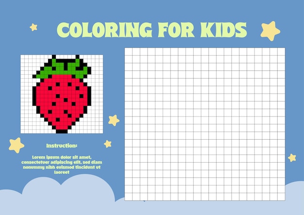 Premium vector pixel coloring for kids