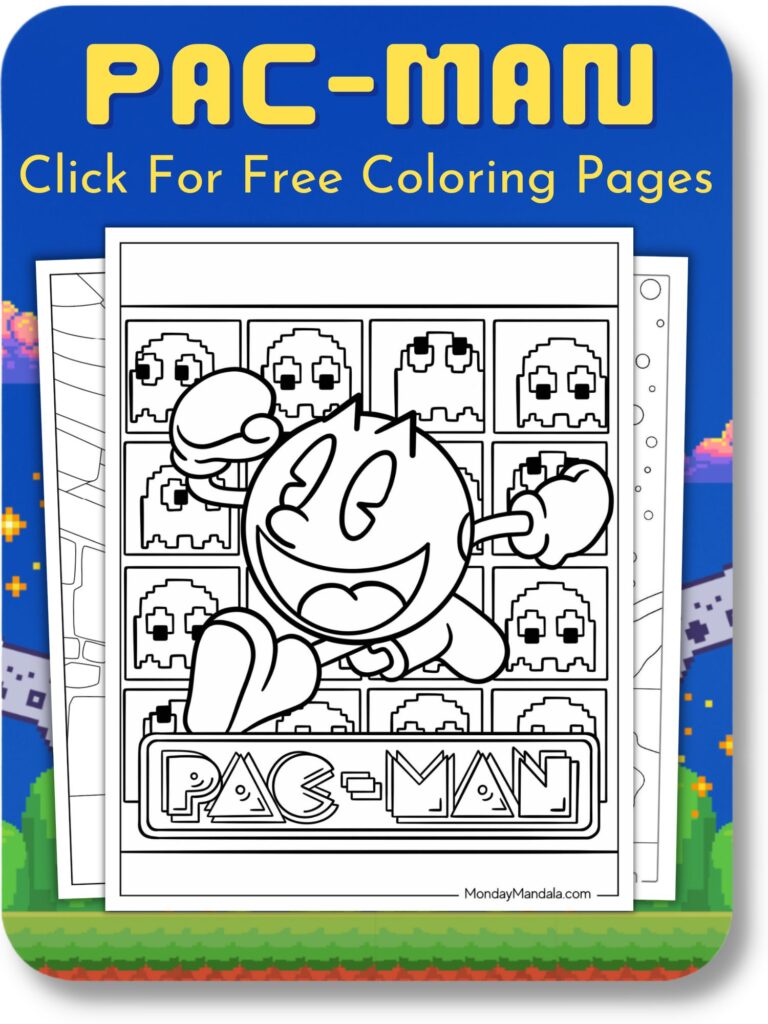 Video game coloring pages free pdf printables