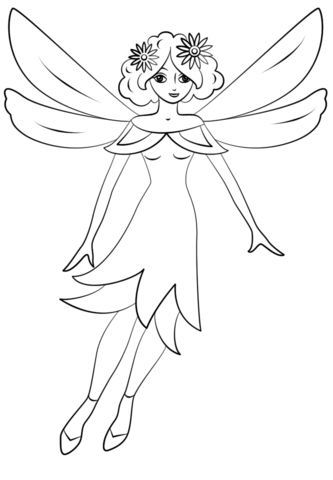 Pixie girl coloring page free printable coloring pages