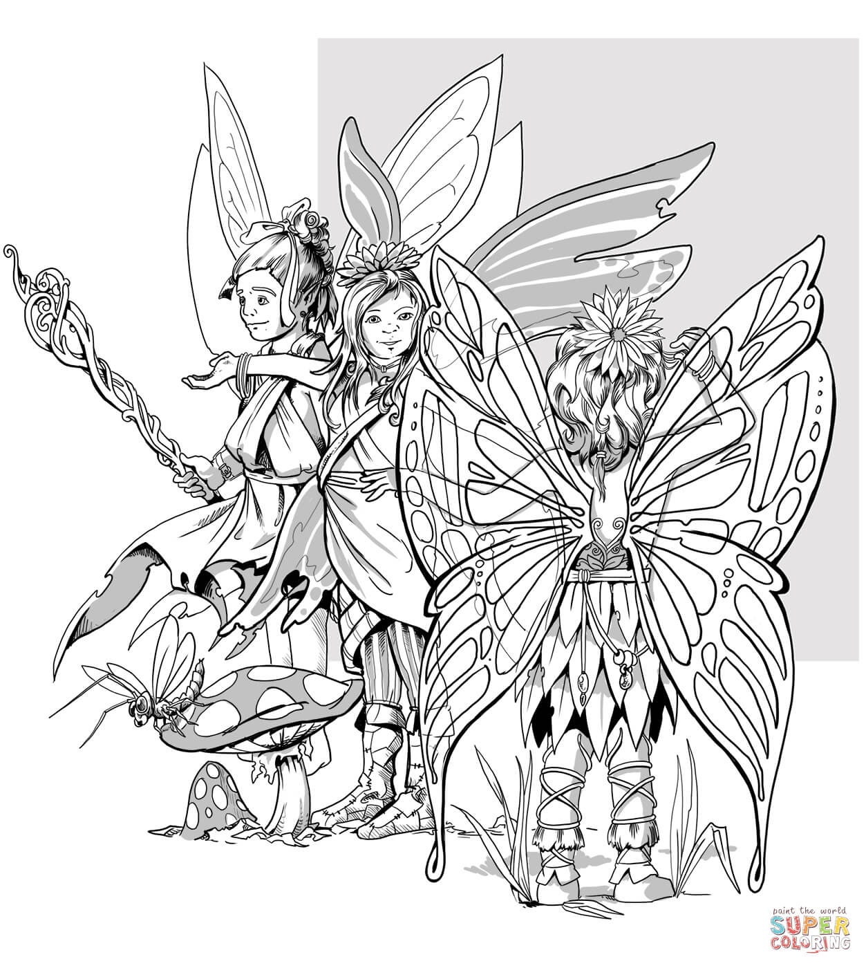 Dnd pixie coloring page free printable coloring pages