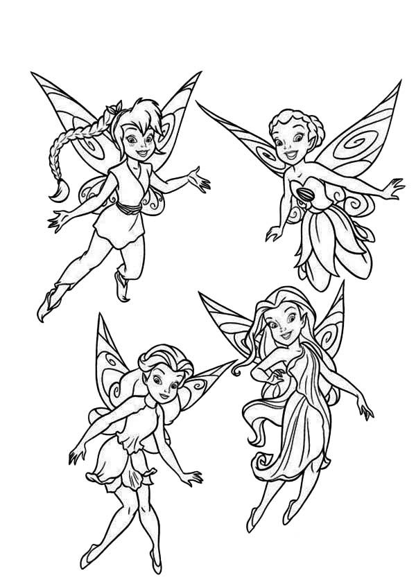 Disney fairies pixie coloring page