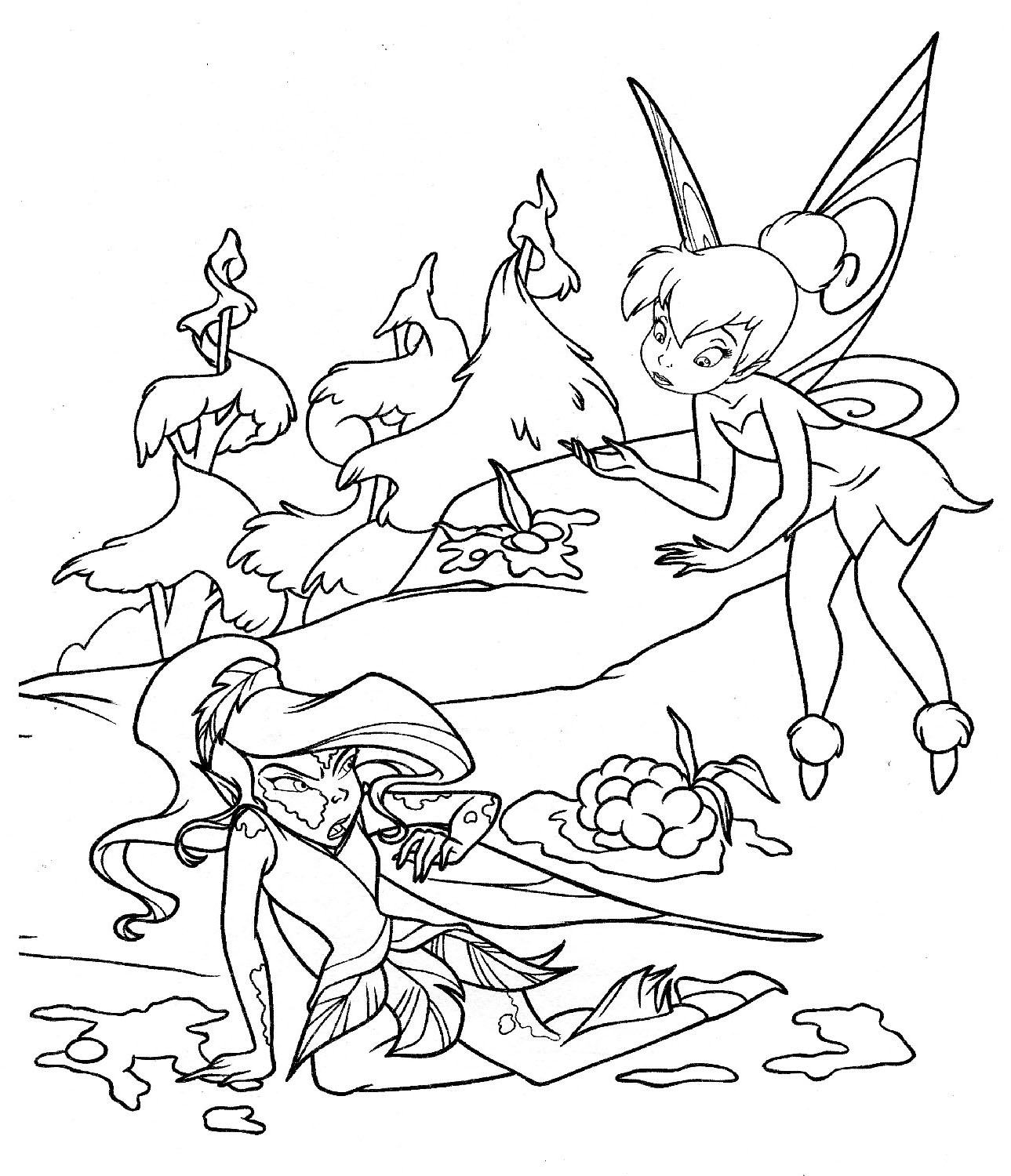 Coloring pages gothic tinkerbell coloring pages