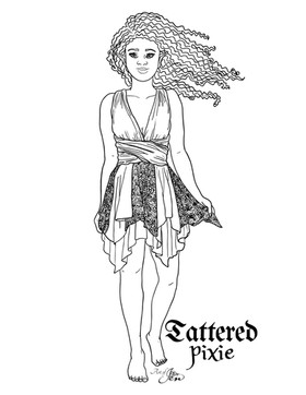 Coloring pages tattered pixie