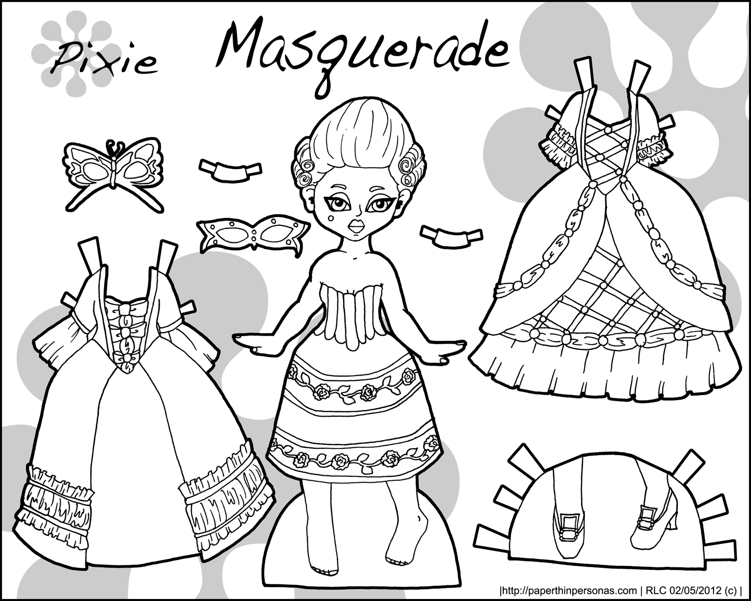 Pixies printable paper dolls in black and white â paper thin personas