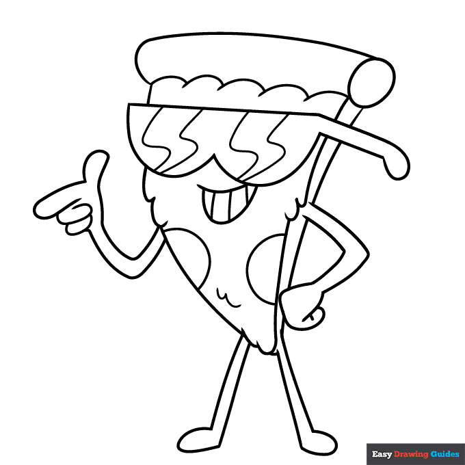 Pizza steve coloring page easy drawing guides