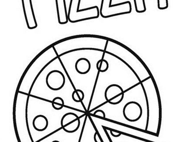 Free easy to print pizza coloring pages