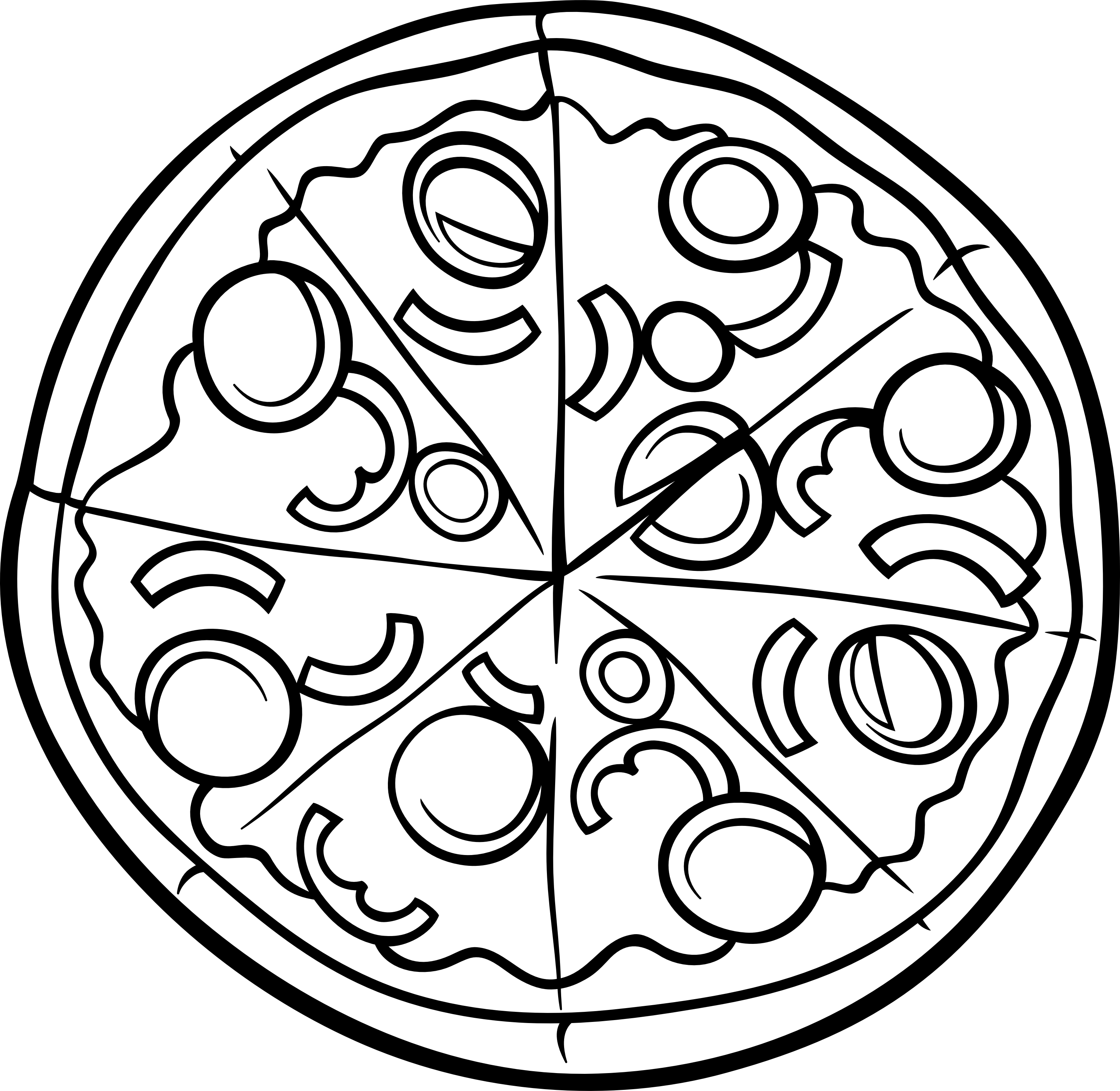 Pizza coloring page printable