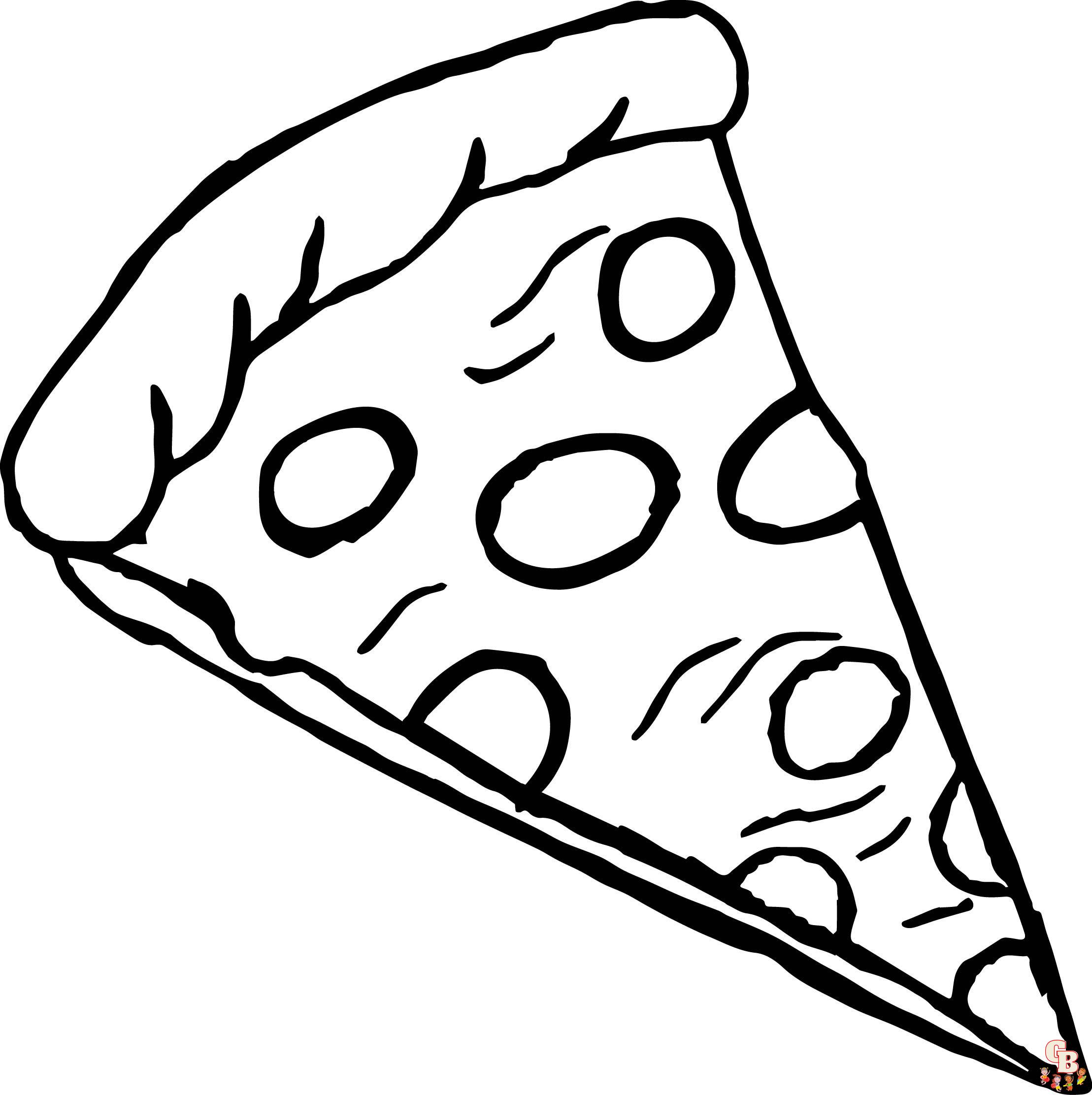 Discover fun and creative pizza coloring pages