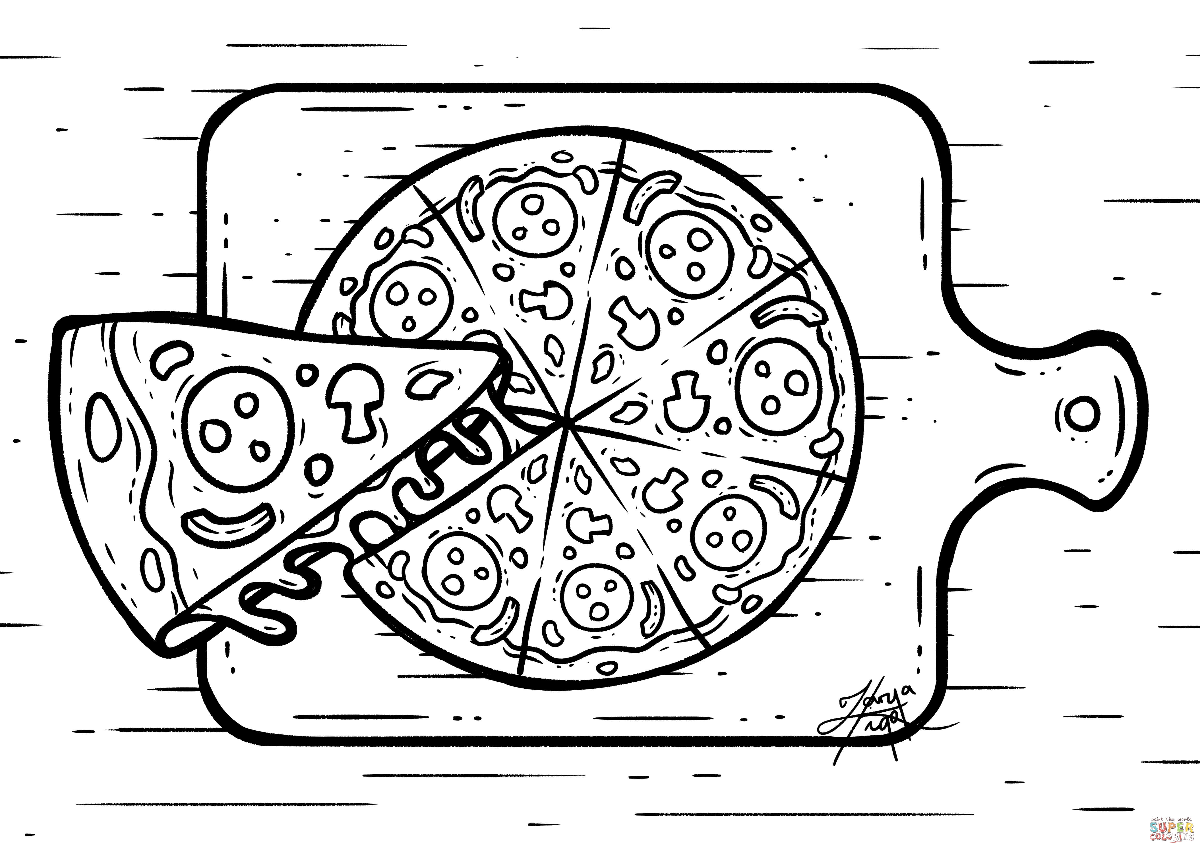 Pizza coloring page free printable coloring pages