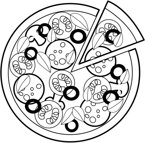 Pizza coloring page free printable coloring pages