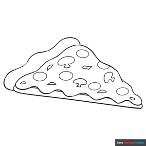 Pizza coloring page easy drawing guides