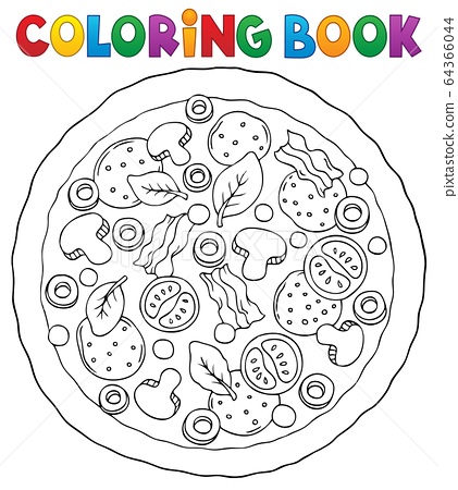 Coloring book whole pizza theme