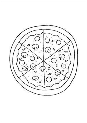 Pizza coloring page