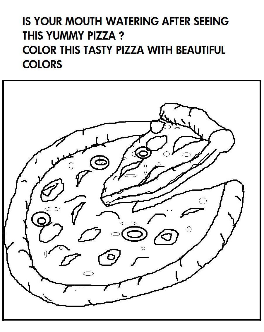 Pizza coloring printable page for kids