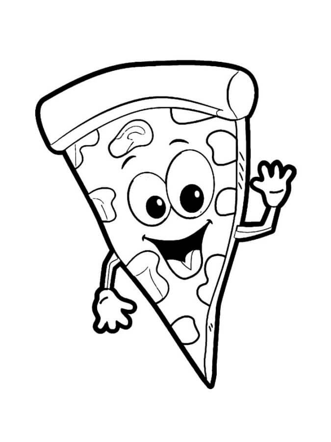 Pizza smiley face coloring page