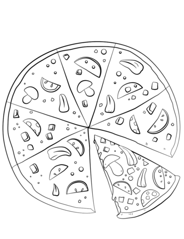 Sliced pizza coloring page free printable coloring pages