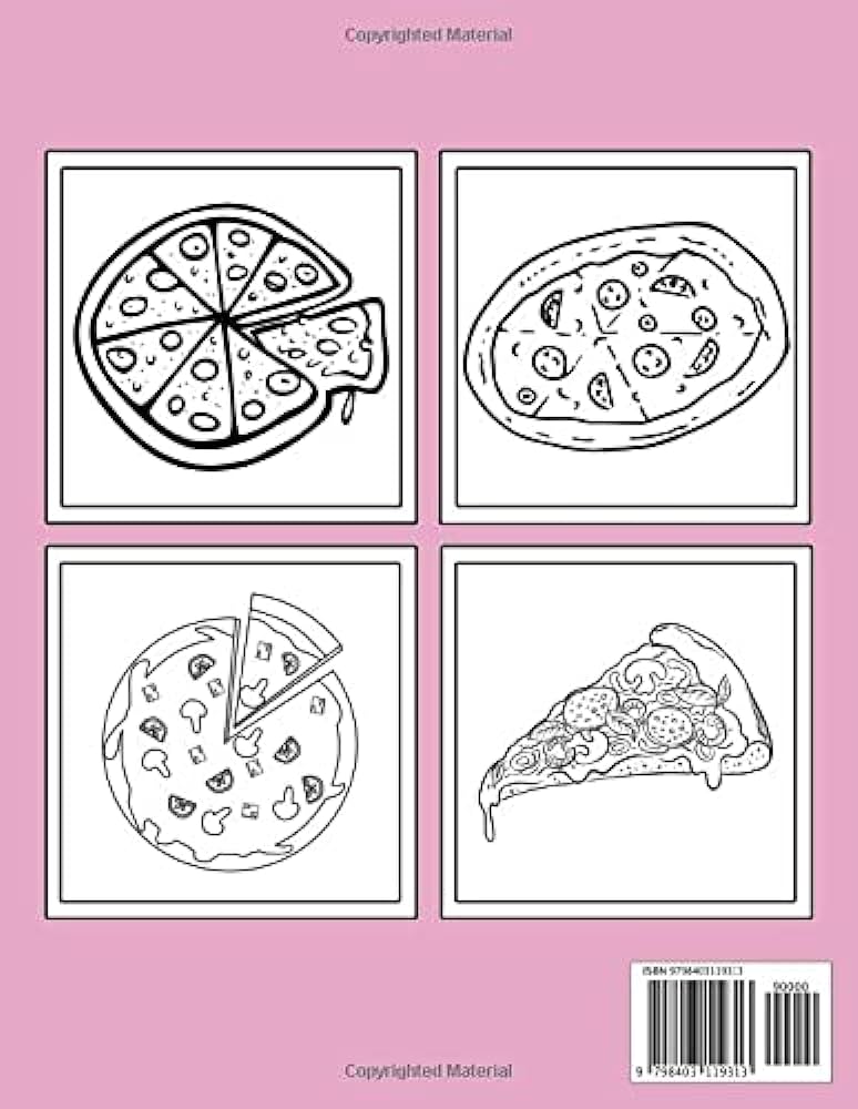 Pizza coloring book for adults pizza party coloring book design pizza pages for mindfulness and relaxation publisher exp books