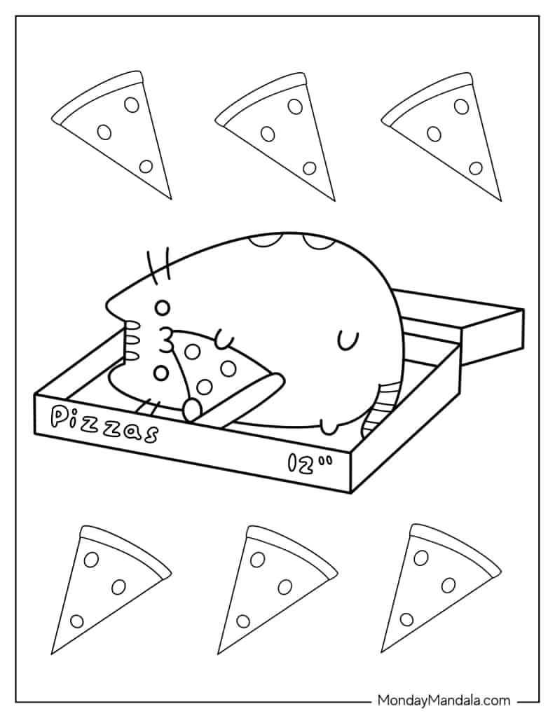 Pizza coloring pages free pdf printables