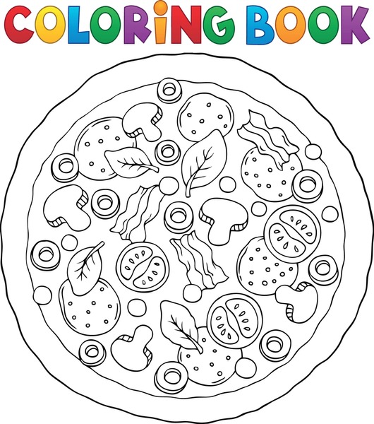 Thousand coloring book pizza royalty