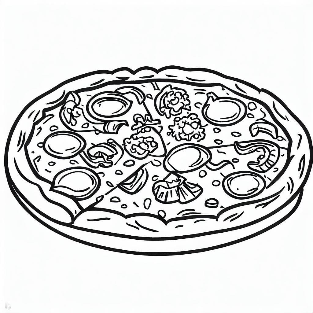 Print pizza coloring page