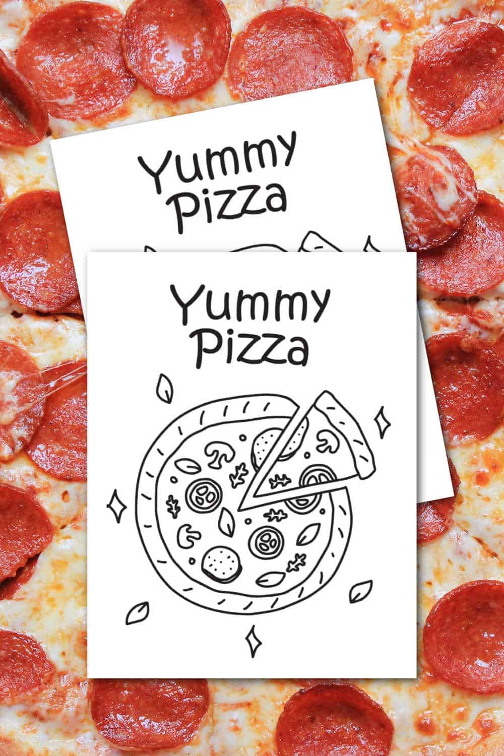 Free printable pizza coloring page