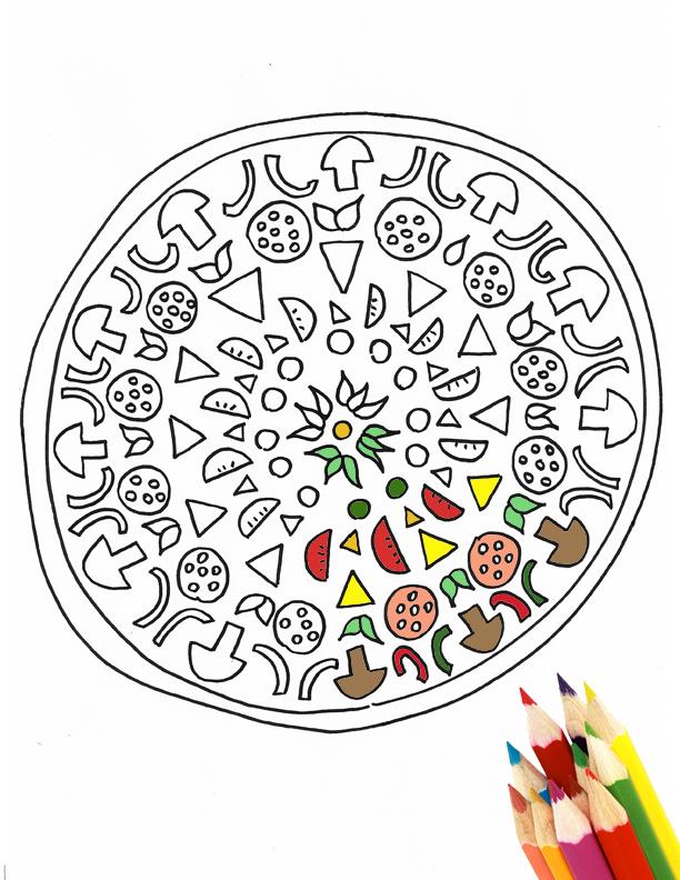 Beatriz in transit on x pizza mandala yummy new printable coloring pages on my etsy shop httpstcorwxritfcg httptcokkwsufko x