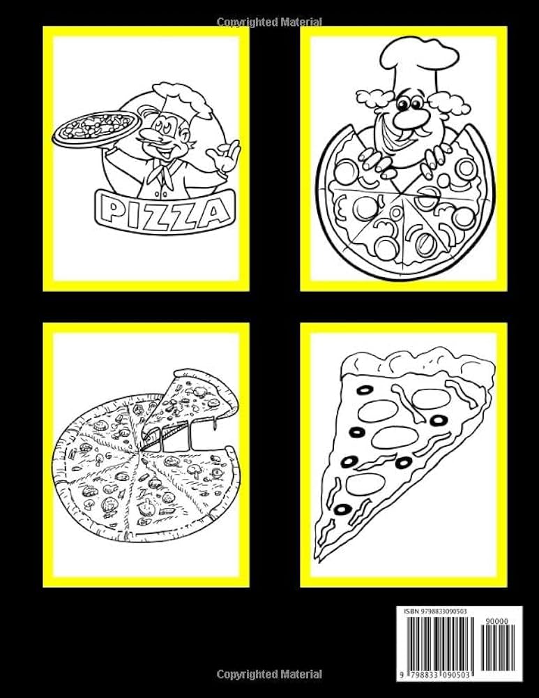 Big pizza coloring book for pizza lover great pizza coloring pages with wonderful illustration for food lover little kids coloring house rainbow books