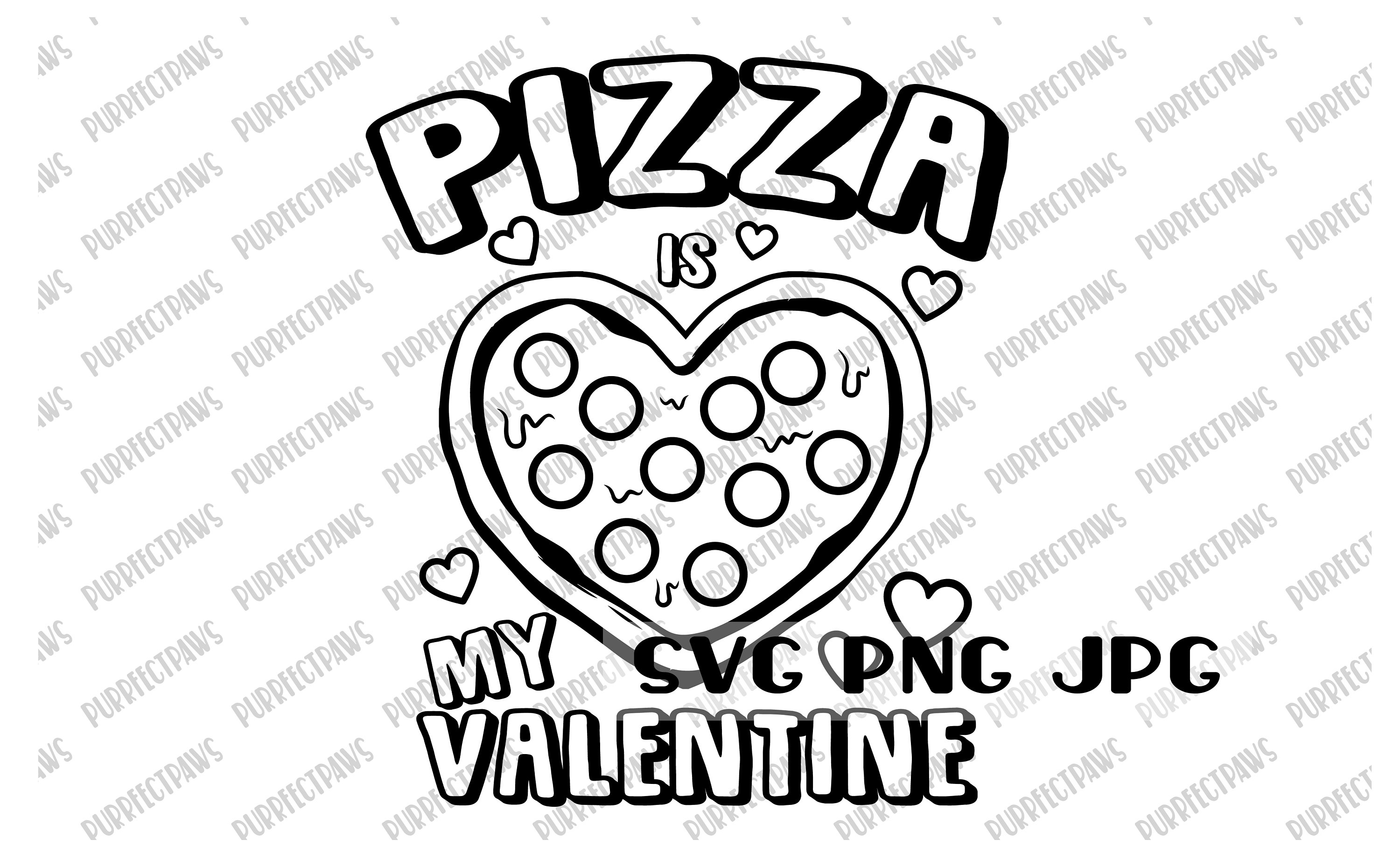 Pizza is my valentine coloring svg coloring page valentines day digital cut file sublimation printable instant download svg png jpg