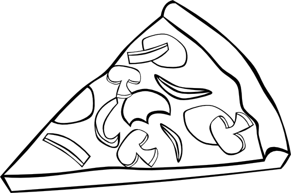 Pepperoni pizza slice b and w clip art at