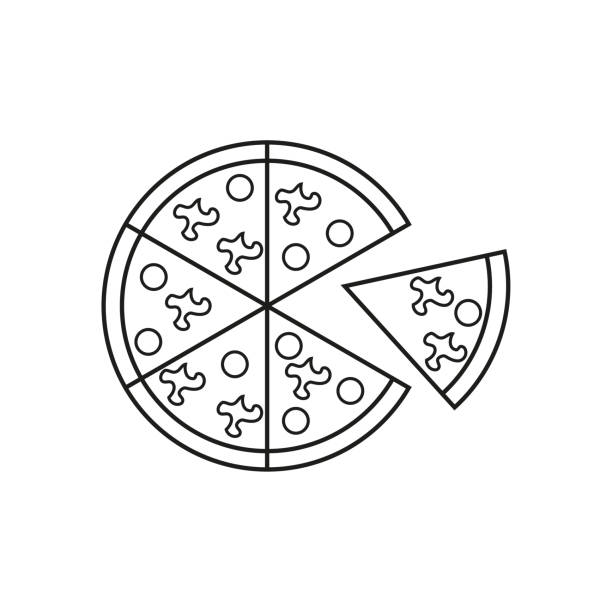 Silhouette of pepperoni pizza stock illustrations royalty