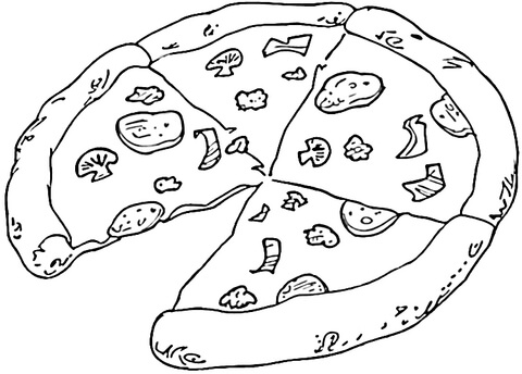 Tasty pizza from italy coloring page free printable coloring pages