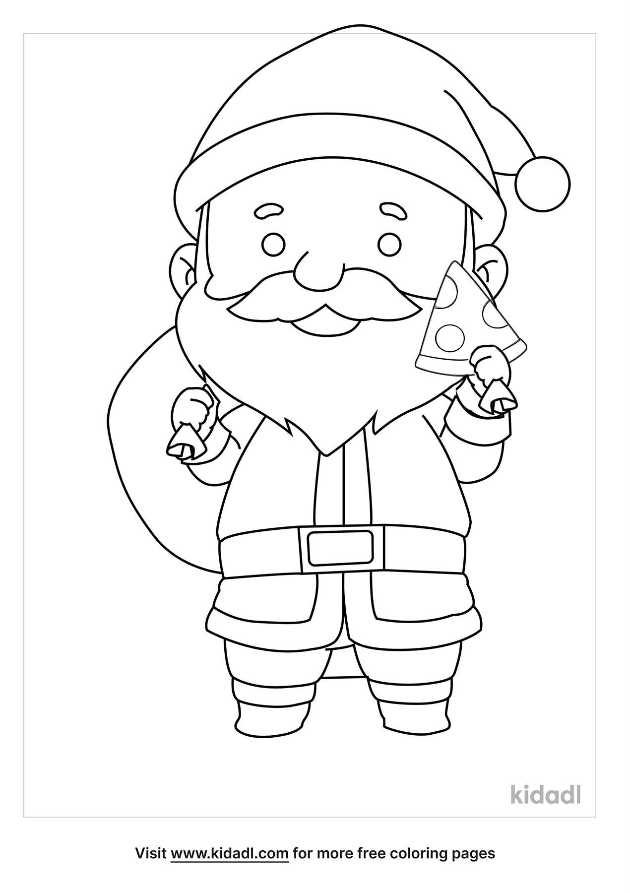 Free pizza and santa coloring page coloring page printables