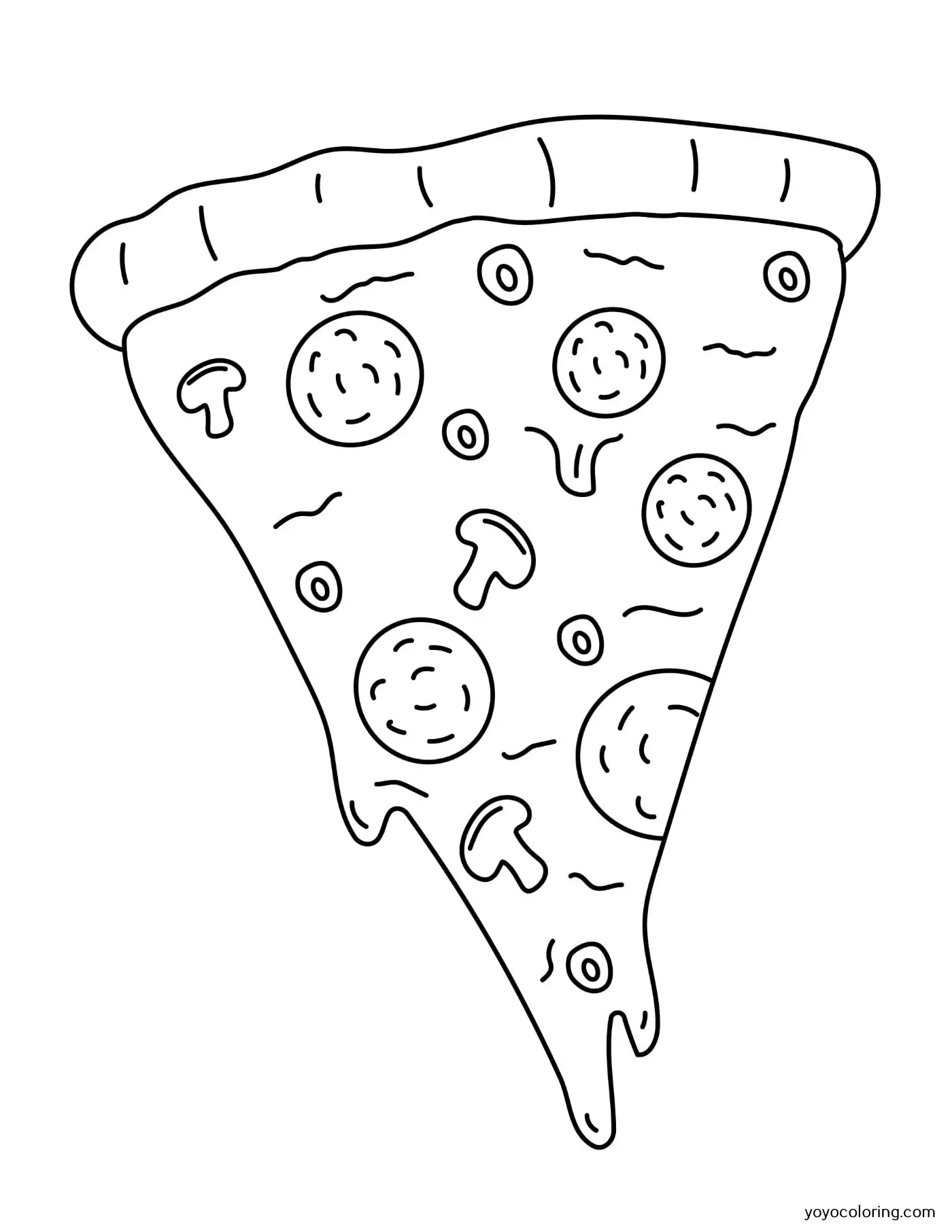 Pizza coloring pages á printable painting template