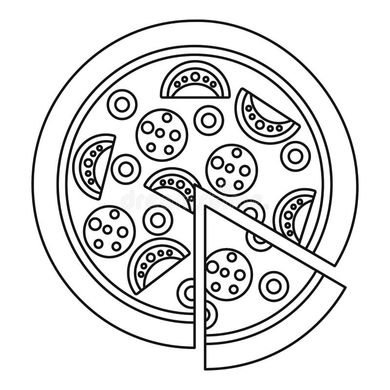 Whole pizza outline stock illustrations â whole pizza outline stock illustrations vectors clipart