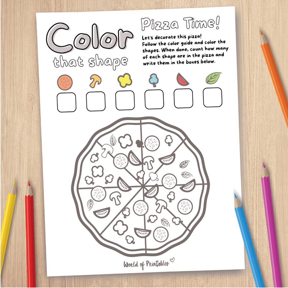 Free printable i spy pizza coloring page game