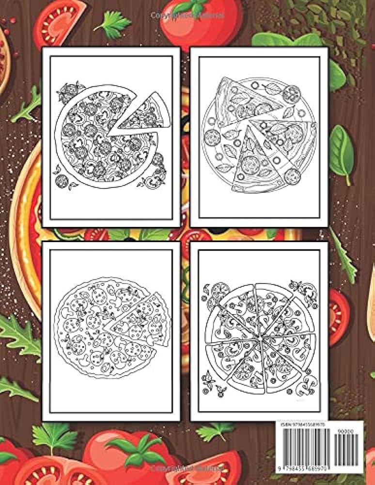 Pizza coloring book for kids pizza coloring cute delicious drawing parts of the pizzas coloring pages a great toddler coloring book by publishing pizza activity funn