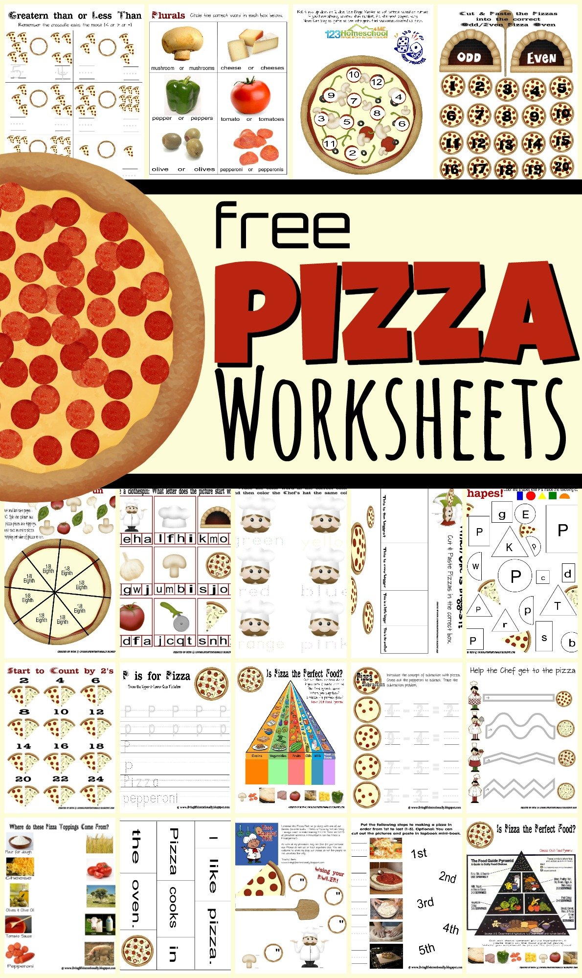 Ð free pizza worksheets for kids