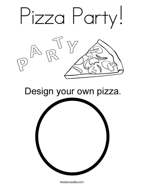 Pizza party coloring page