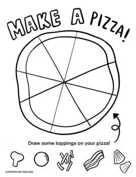 Pizza party coloring sheets by hipster art teacher tpt