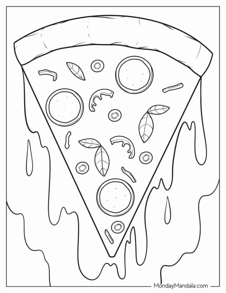 Pizza coloring pages free pdf printables