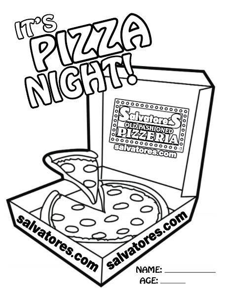 Coloring contest salvatores pizzeria