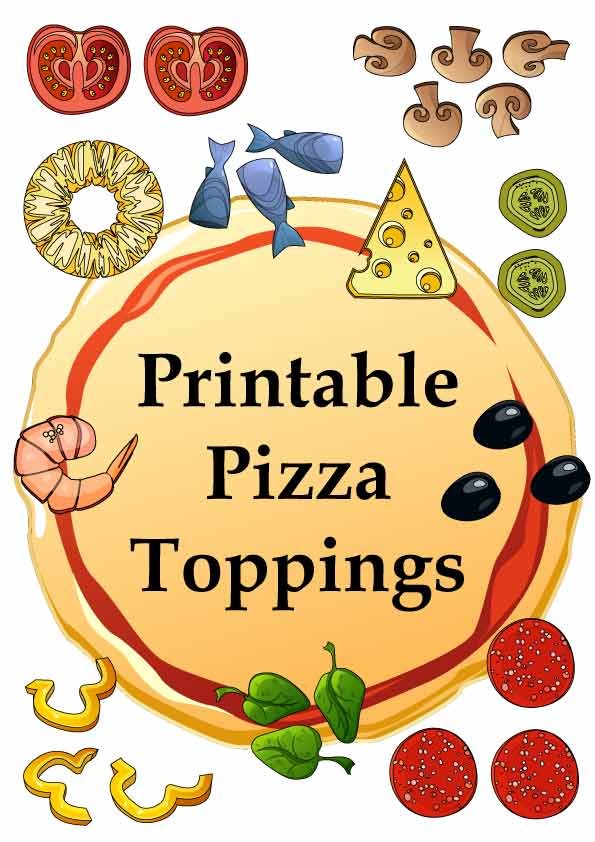 Free printable pizza toppings pdf pages