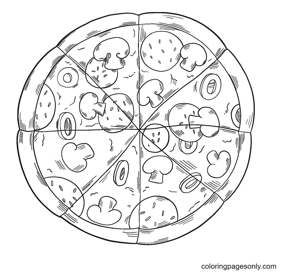 Pizza coloring pages printable for free download