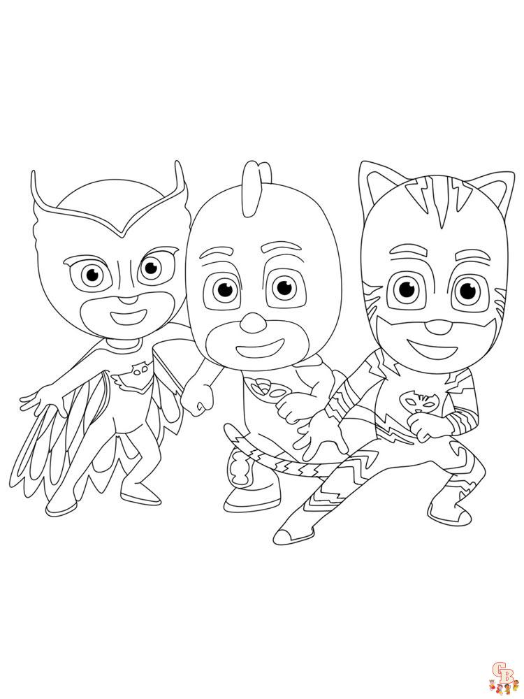 Free pj masks coloring pages for kids