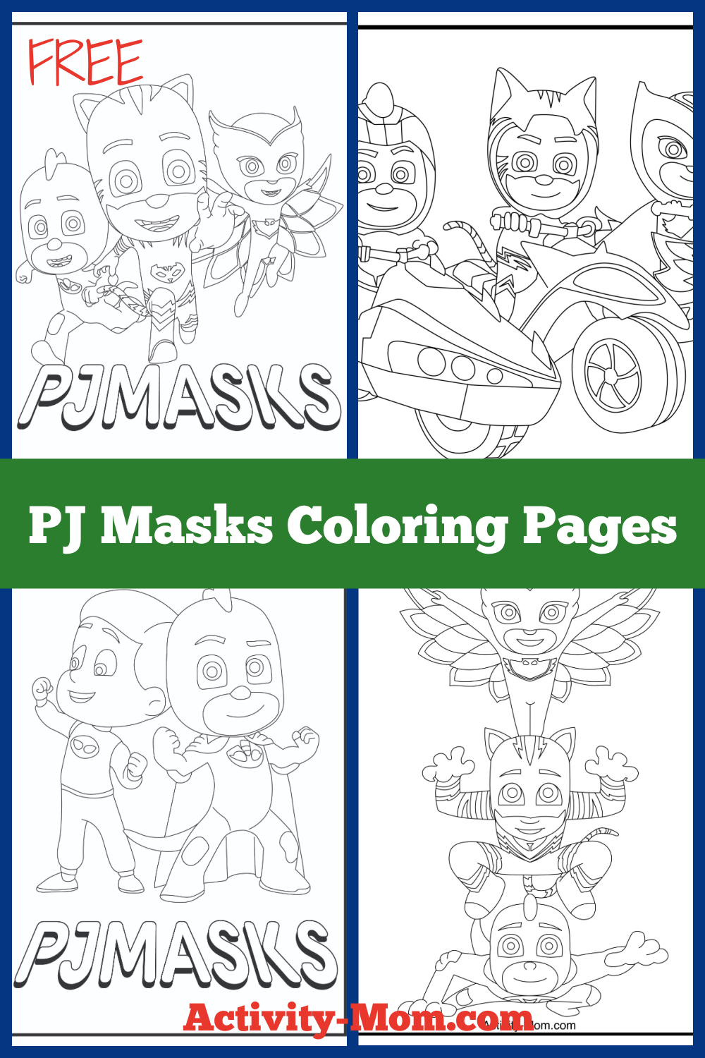 Pj masks coloring pages for kids free printable