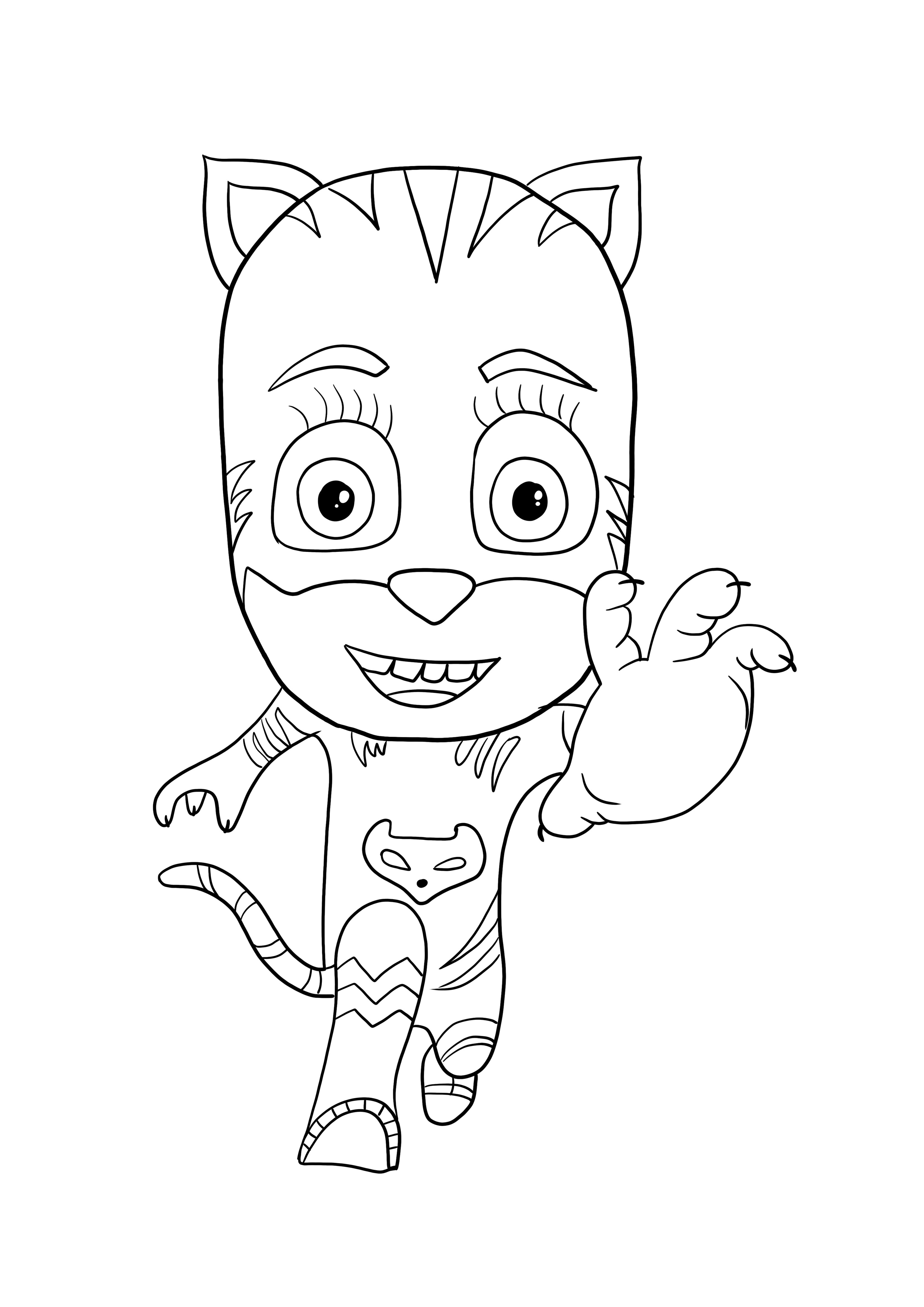 Cat boy to color and print free