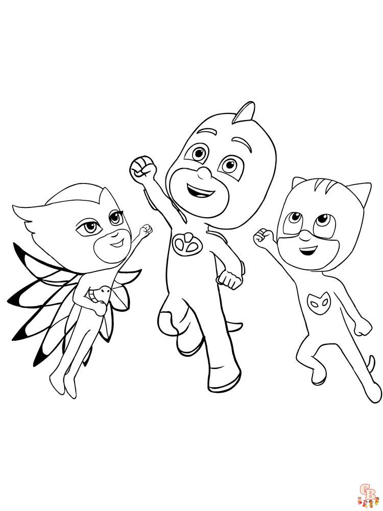 Free pj masks coloring pages for kids