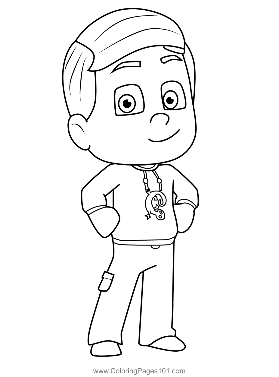 Greg pj masks coloring page for kids