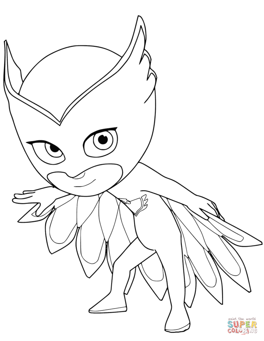 Owlette from pj masks coloring page free printable coloring pages