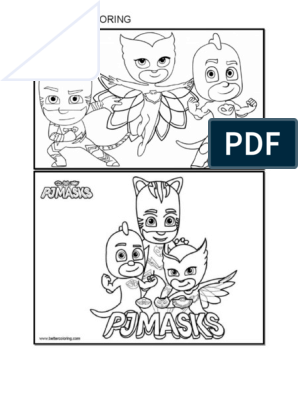 Pjmask coloring book for kids pdf